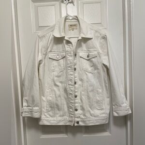 Madewell Oversized Trucker White Denim Jean Jacket